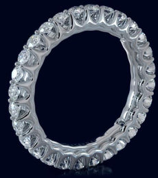 1.36CT DIAMOND 14KT WHITE GOLD 3D SHARED PRONG ETERNITY WEDDING ANNIVERSARY RING