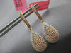LARGE .96CT WIHTE & PINK DIAMOND 18KT WHITE & ROSE GOLD PAVE TEAR DROP EARRINGS