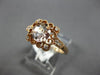 ESTATE .95CT DIAMOND & AAA MORAGNITE 14KT ROSE GOLD FUN ROUND FLOWER SQUARE RING