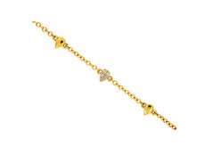 ESTATE .11CT DIAMOND 14K YELLOW GOLD 3D ROUND TEAR DROP BY THE YARD FUN BRACELET