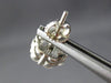 ESTATE LARGE 1.50CT DIAMOND 14KT WHITE GOLD FLOWER INVISIBLE SCREWBACK EARRINGS