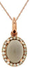 1.44CT DIAMOND & AAA SMOKY TOPAZ 14KT ROSE GOLD 3D OVAL & ROUND FLOATING PENDANT