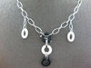.11CT DIAMOND & AAA ONYX & WHITE AGATE 18KT WHITE GOLD LOVE KNOT LARIAT NECKLACE