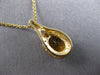 1.57CT DIAMOND & AAA CITRINE 14KT YELLOW GOLD FLOWER TEAR DROP FLOATING PENDANT
