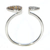 .24CT WHITE & PINK DIAMOND 18K WHITE & ROSE GOLD 3D CLUSTER DOUBLE LEAF FUN RING