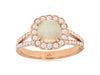 1.65CT DIAMOND & AAA OPAL 14KT ROSE GOLD CLASSIC CUSHION & ROUND FLOWER FUN RING