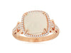 2.80CT DIAMOND & AAA OPAL 14KT ROSE GOLD 3D CUSHION & ROUND SQUARE HALO FUN RING
