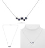 .55CT DIAMOND & AAA SAPPHIRE 14KT WHITE GOLD 3D MULI FLOWER ZIG ZAG FUN NECKLACE