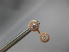 1.20CT DIAMOND 14KT ROSE GOLD 3D DOUBLE SOLITAIRE HALO FLOWER HANGING EARRINGS