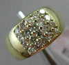 ESTATE WIDE .92CT DIAMOND 14KT YELLOW GOLD 3D CLASSIC SQUARE MULTI ROW FUN RING