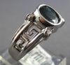1.39CT DIAMOND & AAA SAPPHIRE 14KT WHITE GOLD 3D OVAL & ROUND GREEK KEY FUN RING