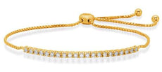 .67CT DIAMOND 14KT YELLOW GOLD CLASSIC ROUND BAR ADJUSTABLE FUN TENNIS BRACELET