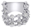 ESTATE 1.06CT DIAMOND 18KT WHITE GOLD 3D BEZEL FLEXIBLE FLORAL ANNIVERSARY RING