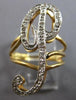 ESTATE LARGE .25CT DIAMOND 14KT WHITE & YELLOW GOLD P INITIAL DOUBLE PLATE RING