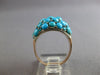 ANTIQUE WIDE AAA TURQUOISE 14KT ROSE GOLD HANDCRAFTED DOME SHAPE FUN RING #28087