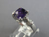 1.52CT DIAMOND & AAA AMETHYST 14KT WHITE GOLD 3D CUSHION & ROUND ENGAGEMENT RING