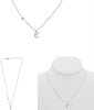 .10CT DIAMOND 14KT WHITE GOLD ROUND INITIAL E SOLITAIRE BY THE YARD FUN NECKLACE