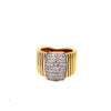 ESTATE LARGE .85CT DIAMOND 18KT 2 TONE GOLD 3D MULTI ROW SQUARE PAVE FUN RING