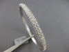 LARGE 3.1CT DIAMOND 18KT WHITE GOLD THREE ROW SEMI ETERNITY CUFF BANGLE BRACELET