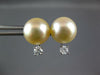 LARGE .21CT DIAMOND & AAA SOUTH SEA PEARL 14KT WHITE GOLD 3D STUD EARRINGS 26981