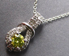 .65CT WHITE & FANCY YELLOW DIAMOND 14KT WHITE GOLD 3D TEAR DROP FLOATING PENDANT
