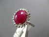 5.35CT DIAMOND & AAA CABOCHON RUBY 14KT WHITE GOLD 3D ROUND & OVAL HALO FUN RING