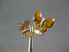 ESTATE .03CT DIAMOND & AAA TIGER EYE 18KT ROSE GOLD DOUBLE BUTTERFLY LOVE RING