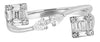 .48CT DIAMOND 18K WHITE GOLD ROUND BAGUETTE & PEAR SHAPE DOUBLE SQUARE LOVE RING
