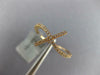 ESTATE .17CT DIAMOND 18KT ROSE GOLD 3D SIDEWAYS CROSS FRIENDSHIP FUN RING