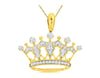 ESTATE .13CT DIAMOND 14KT YELLOW GOLD 3D FILIGREE ROYALTY CROWN FLOATING PENDANT