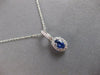 .91CT DIAMOND & AAA CEYLON SAPPHIRE 14KT WHITE GOLD OVAL HALO FLOATING PENDANT