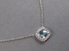 1.04CT DIAMOND & AAA AQUAMARINE 14KT WHITE GOLD 3D CUSHION & ROUND LOVE NECKLACE