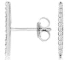 ESTATE .10CT DIAMOND 14KT WHITE GOLD 3D ROUND GRADUATING EAR CLIMBER EARRINGS