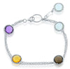 9.23CT AAA MULTI GEM 14KT WHITE GOLD ROUND BY THE YARD FILIGREE BEZEL BRACELET