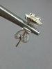 ESTATE 1.05CT DIAMOND 14KT WHITE GOLD 3D CLASSIC SOLITAIRE FLOWER STUD EARRINGS