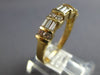 1CT DIAMOND 14KT YELLOW GOLD 3D ROUND & BAGUETTE 2 ROW WEDDING ANNIVERSARY RING