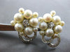 ANTIQUE LARGE OLD MINE DIAMOND & AAA SOUTH SEA PEARL 14KT 2 TONE GOLD EARRINGS