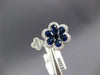 1.04CT DIAMOND & AAA SAPPHIRE 18KT WHITE GOLD DOUBLE FLOWER 4 LEAF CLOVER RING