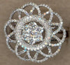 ESTATE LARGE 1.22CT DIAMOND 14KT WHITE GOLD 3D FLOWER CIRCLE OF LIFE LOVE RING