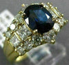 ESTATE WIDE 1.96CT DIAMOND & AAA SAPPHIRE 18KT YELLOW GOLD 3D ENGAGEMENT RING