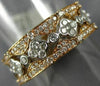 WIDE .85CT DIAMOND 18KT WHITE & ROSE GOLD 3D FLOWER STACKABLE ANNIVERSARY RING