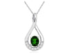 .48CT DIAMOND & AAA RUSSALITE 14KT WHITE GOLD OVAL & ROUND INFINITY LOVE PENDANT