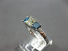 1.27CT FANCY YELLOW & BLUE DIAMOND 14K WHITE GOLD 3 STONE LUCIDA ENGAGEMENT RING