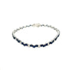 ESTATE 4.67CT DIAMOND & AAA SAPPHIRE 18KT WHITE GOLD 3D CLASSIC TENNIS BRACELET