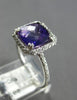 LARGE 2.5CT DIAMOND & AAA AMETHYST 14K WHITE GOLD 3D SQUARE HALO ENGAGEMENT RING