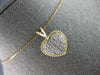 .48CT DIAMOND 14KT 2 TONE GOLD 3D ROUND PAVE HEART LOVE FLOATING PENDANT #27755