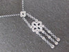 .36CT DIAMOND 14KT WHITE GOLD DOUBLE FLOWER FILIGREE CHANDELIER LARIAT NECKLACE
