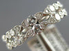 1.63CT DIAMOND 18K WHITE GOLD ROUND FILIGREE FLORAL DOUBLE BAND ANNIVERSARY RING