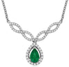 .63CT DIAMOND & AAA EMERALD 14KT WHITE GOLD PEAR SHAPE & ROUND INFINITY NECKLACE