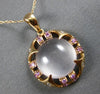 4.72CT DIAMOND & AAA PINK SAPPHIRE & PINK QUARTZ 14K ROSE GOLD 3D FLORAL PENDANT